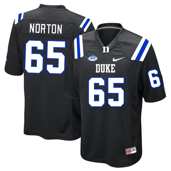 Duke Blue Devils #65 Max Norton College Football Jerseys Stitched Sale-Black